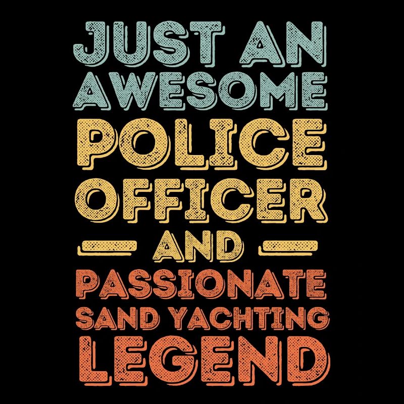 Policeman sand sailing retro