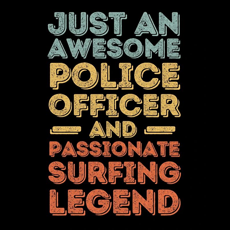 Policeman Surfing retro