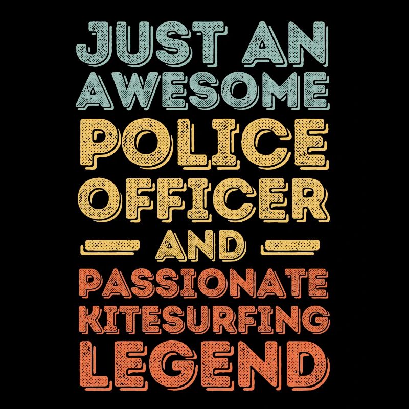 Policeman Kitesurfing retro