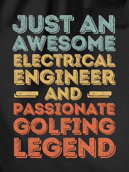 Electrical engineer golfing retro