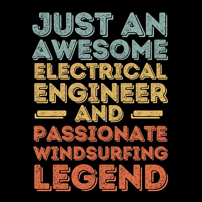 Electrical engineer windsurfing retro
