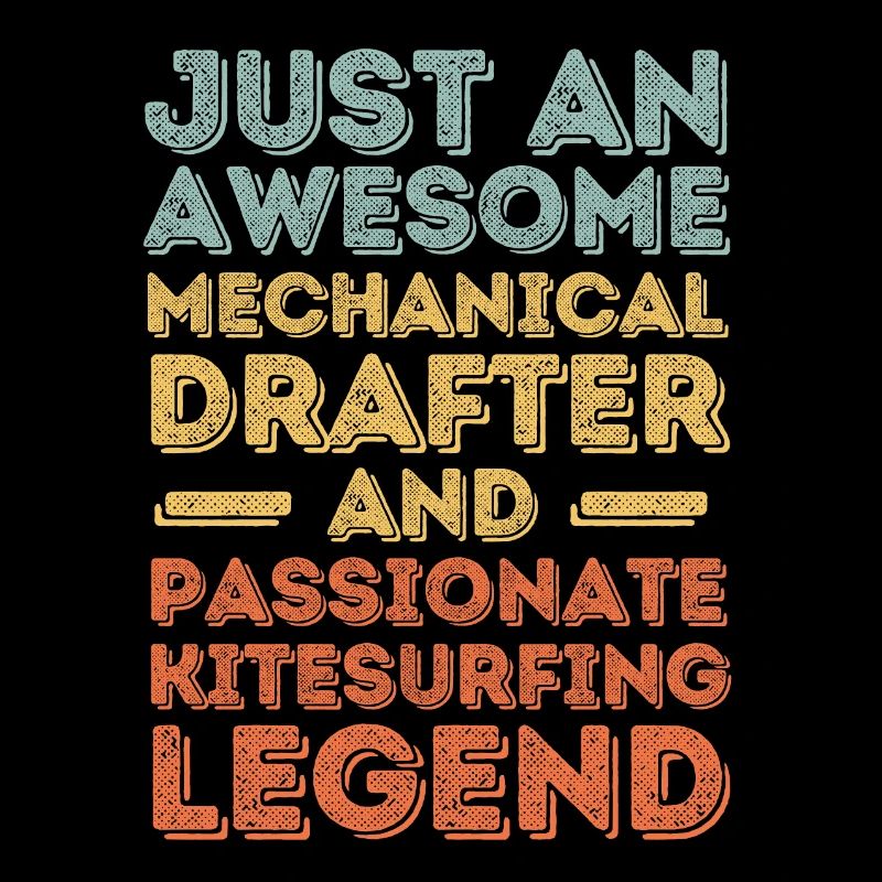 Technical draughtsman kitesurfing retro