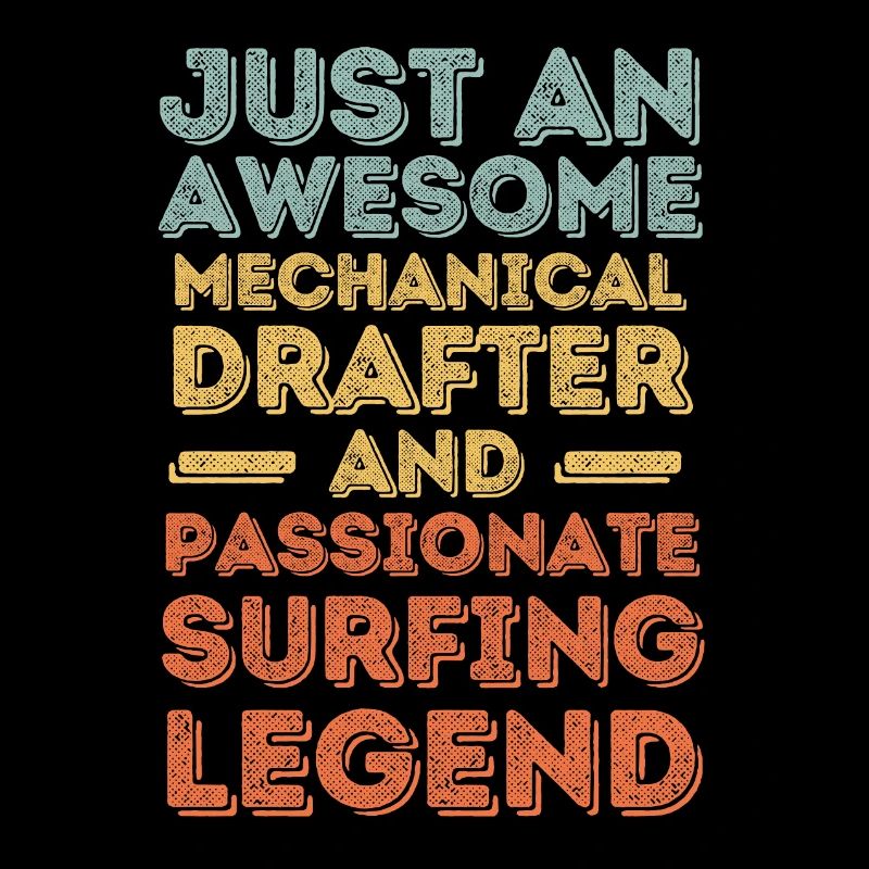 Technical draughtsman surfing retro