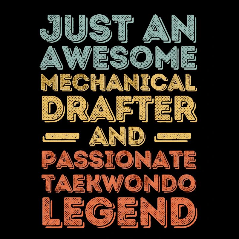 Technical draughtsman Taekwondo retro