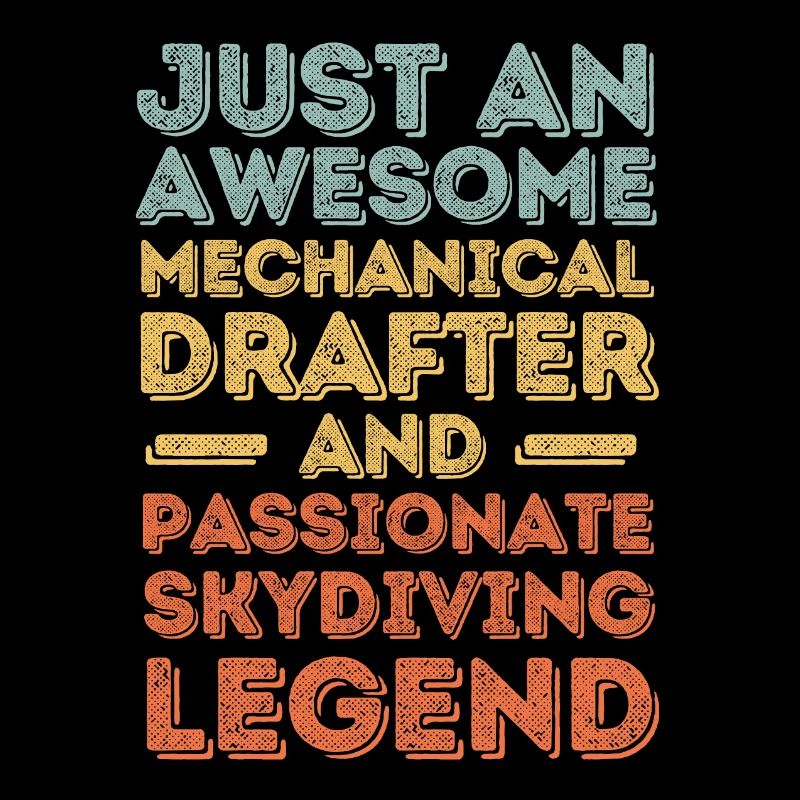 Technical draughtsman skydiving retro
