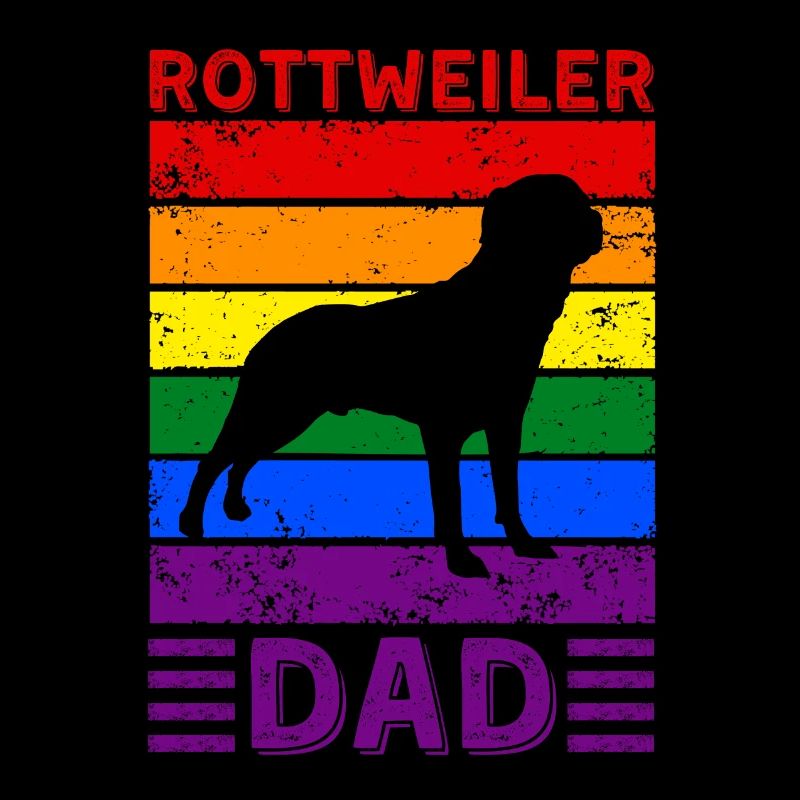 Rottweiler Dad LGBTQ Rainbow Flag