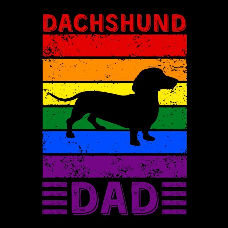 Teckel Papa LGBTQ Drapeau arc-en-ciel