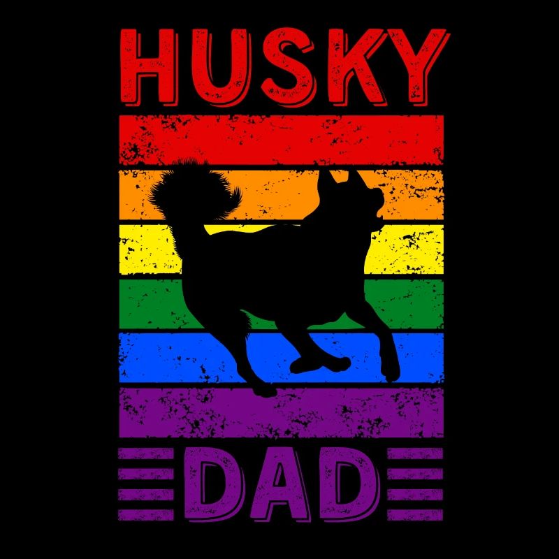 Husky Dad LGBTQ Drapeau arc-en-ciel