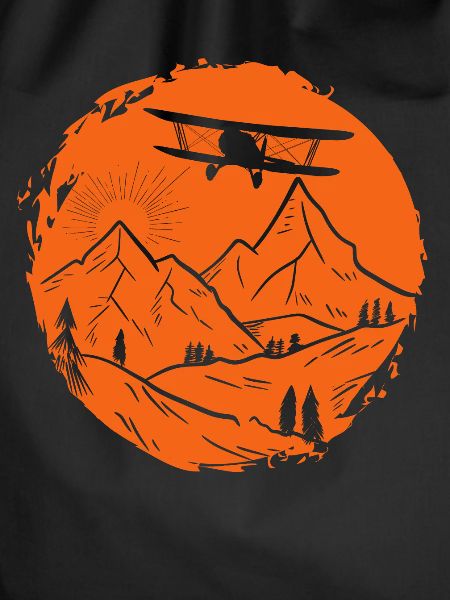 Biplane flying