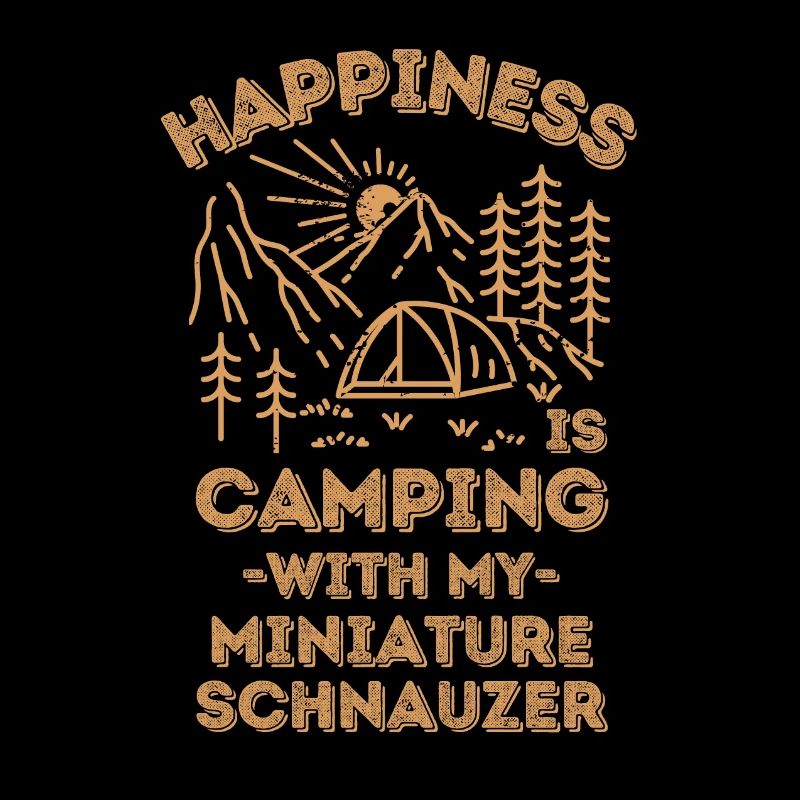 Camping with miniature-schnauzer
