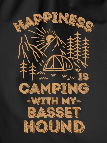 Camping with basset-hound