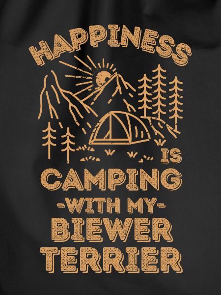 Camping with biewer-terrier