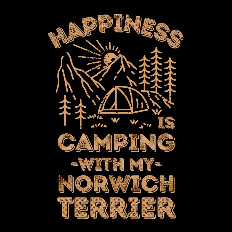 Camping avec norwich-terrier