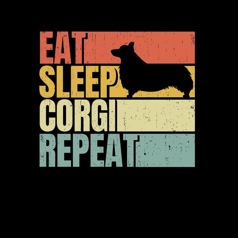 Mange, dors, Corgi, répète