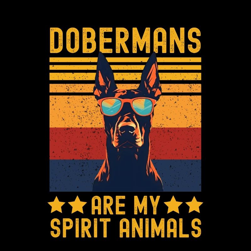 Doberman avec lunettes de soleil rétro