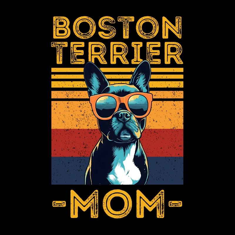 Boston Terrier avec lunettes de soleil rétro