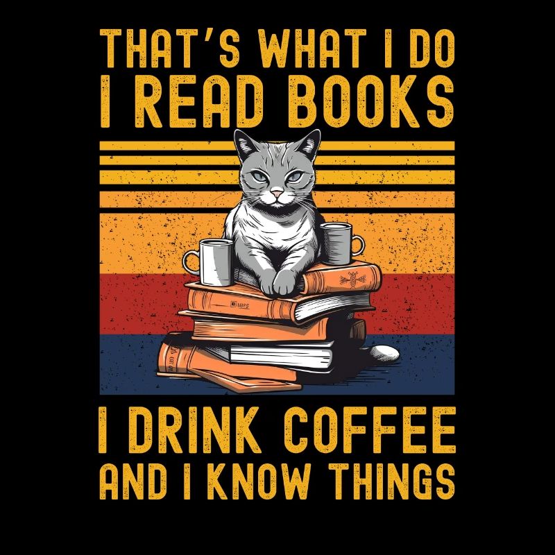 Cat Coffee Books Lovers