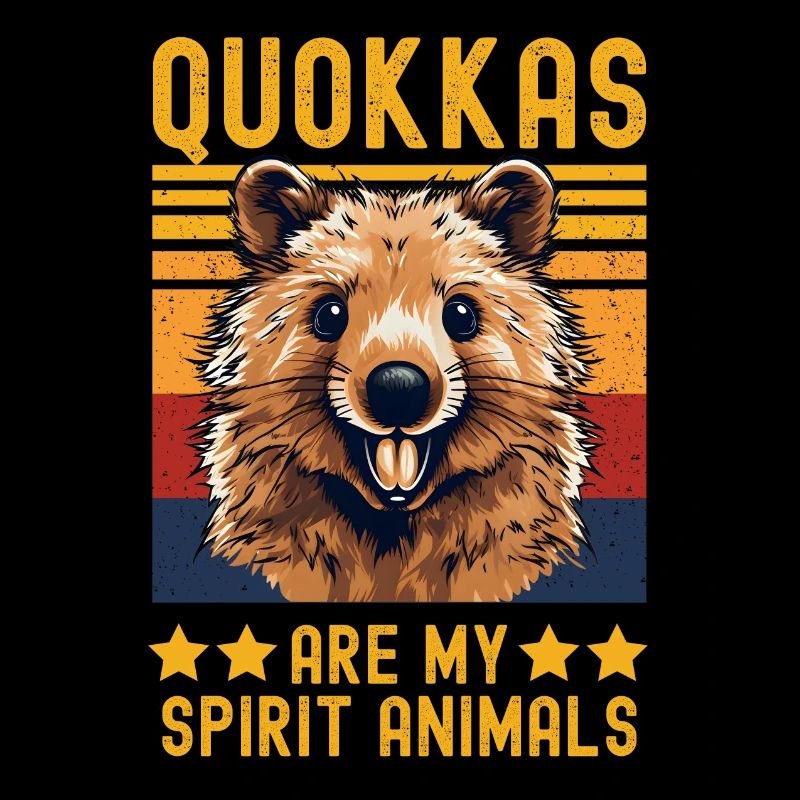 Lachender Quokka retro