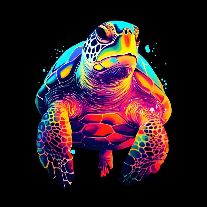 Colorful sea turtle