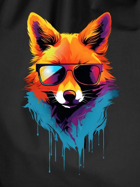 Bunter Fuchs mit Sonnenbrille