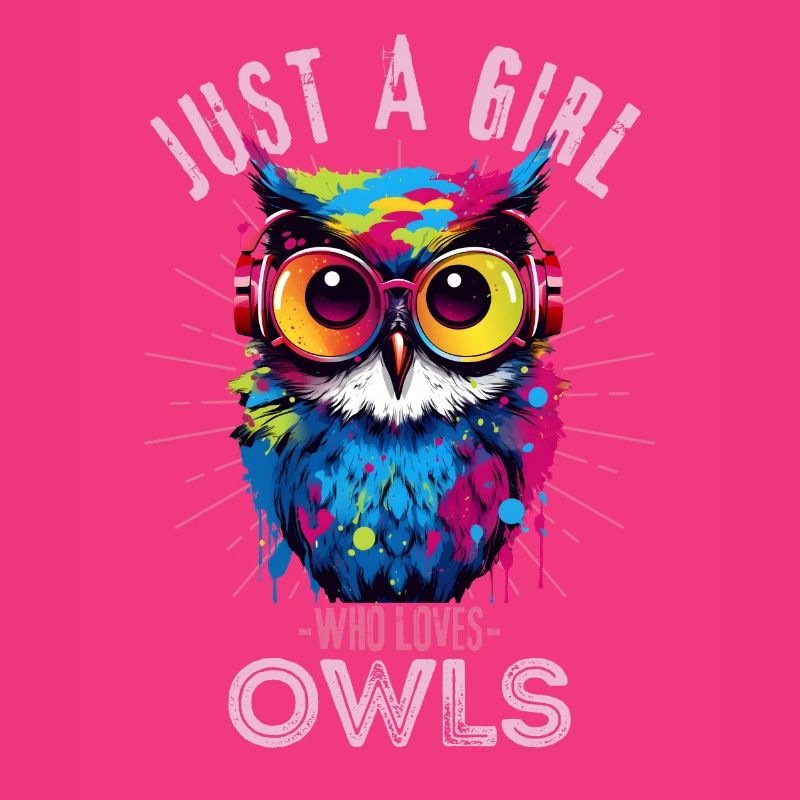 Bunte Eule mit Kopfhörer