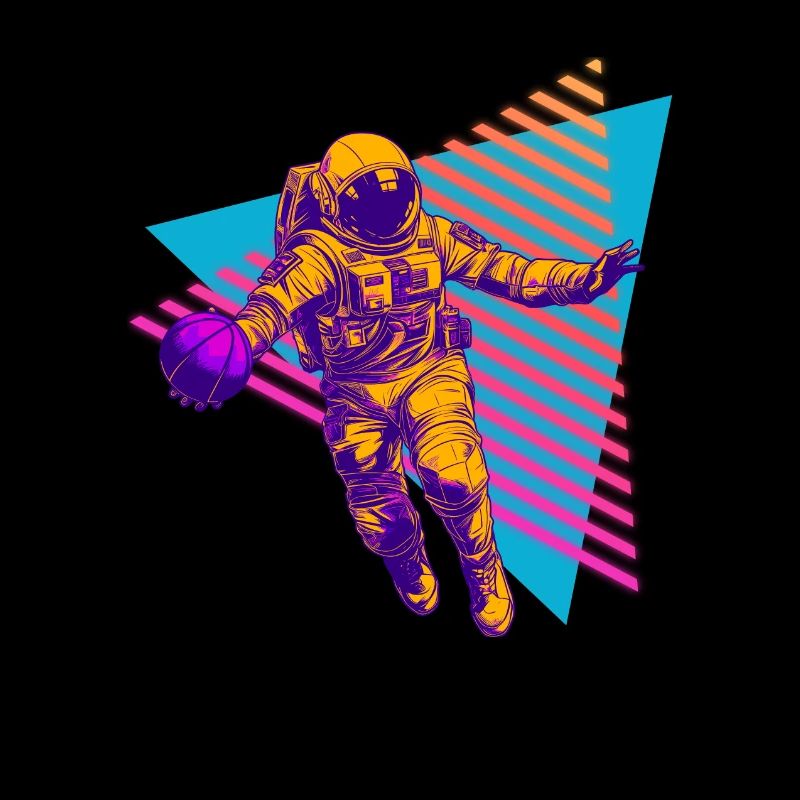 Basketball Astronaut 80s 90s