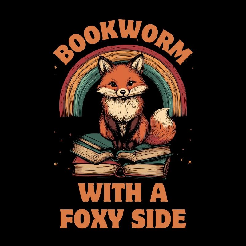 Cute Fox with Books