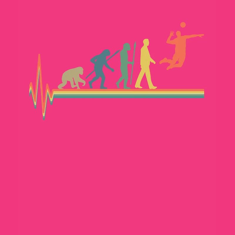 Battement de coeur rétro de volley-ball d'évolution