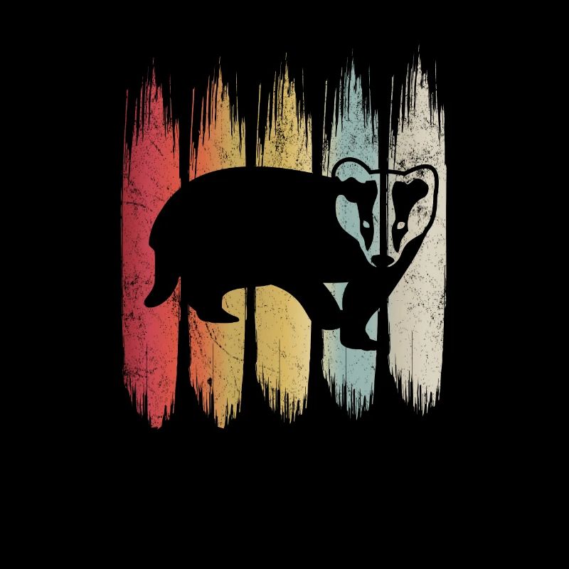 Honey Badger Lover Retro Style Silhouette Gift