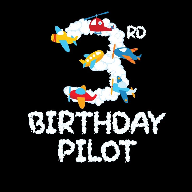 3rd Birthday Pilot 3 Years Old Aviator Kid Bday