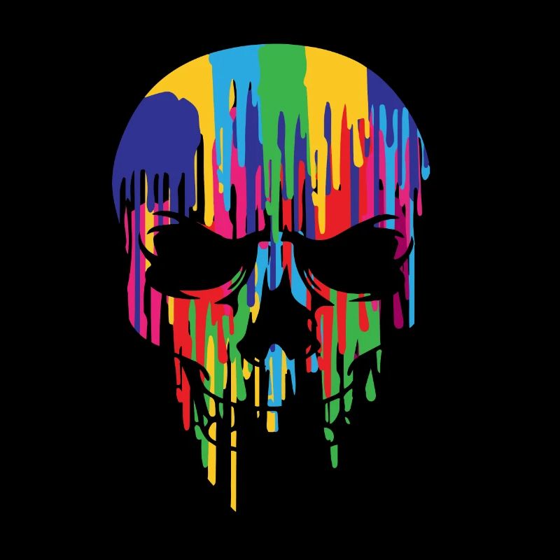 Colors melting skull skull skull