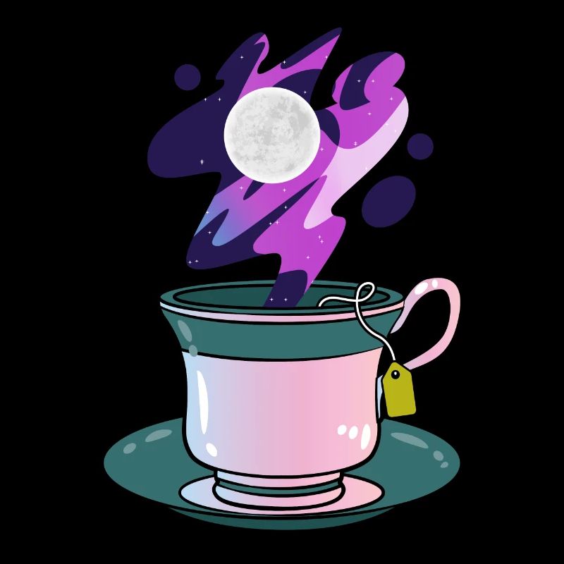 Space Moon Tea Drinking Tea Lover
