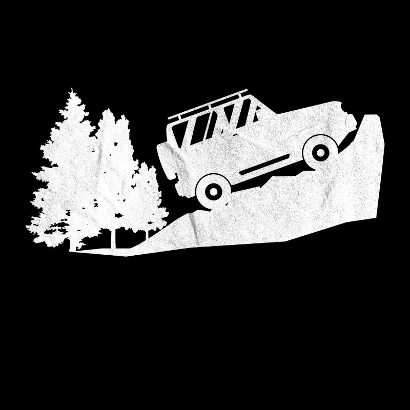 Off-road 4x4 four-wheel drive climbs mountain