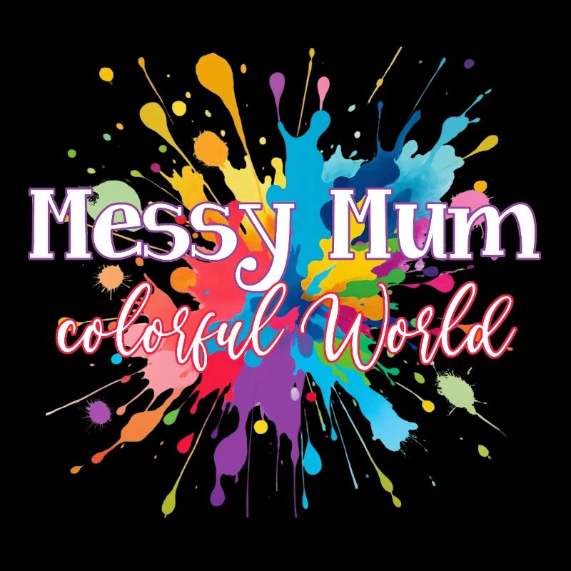Beste Mama - Messy Mum colorful World