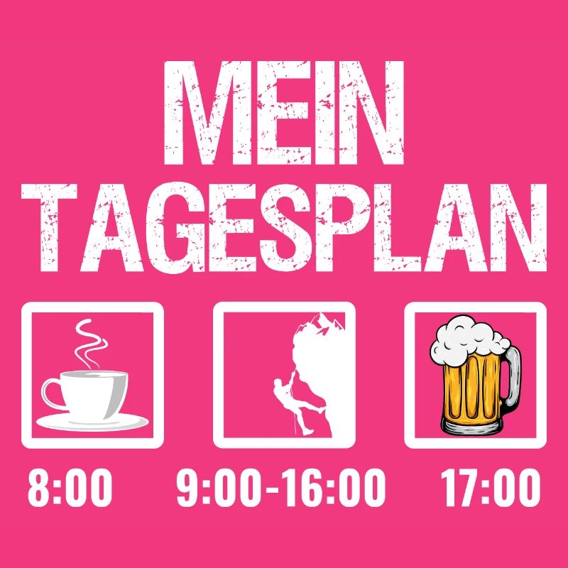 Kletterer Tagesplan Klettern