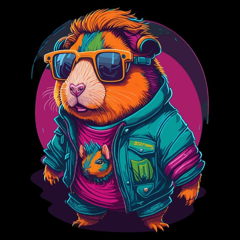 Cochon d’Inde, cool, amusant, élégant