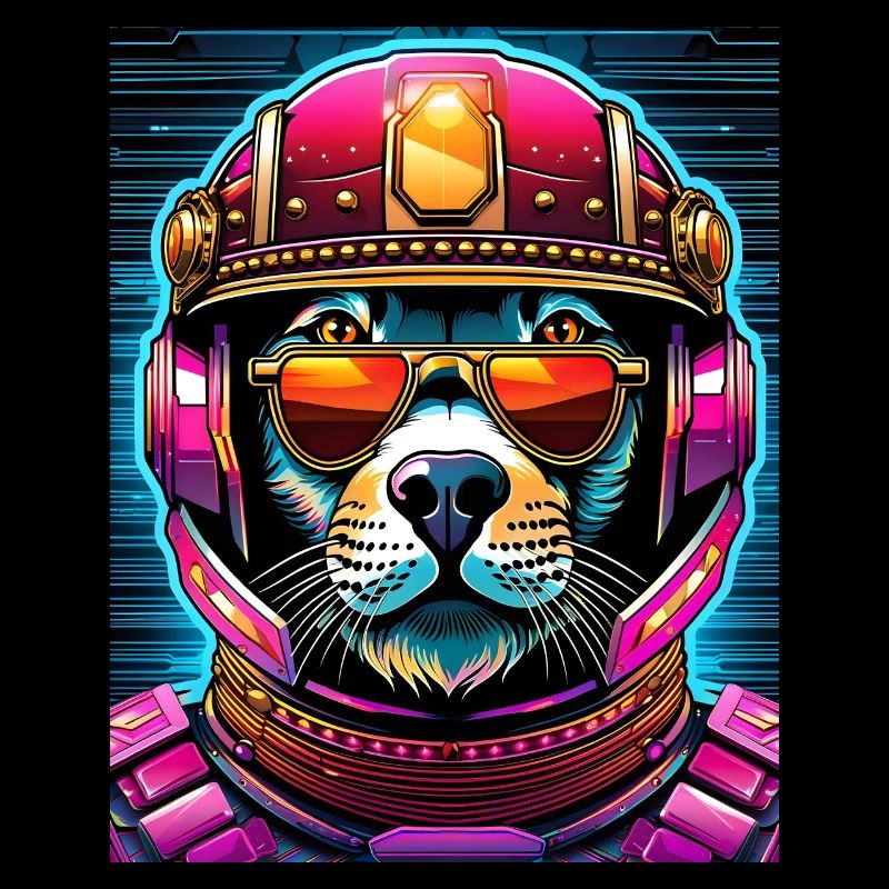Retro space Lion