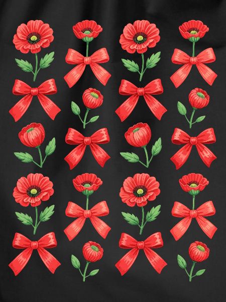 Women's Poppy Flower Bow