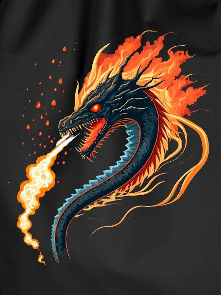 A dragon spitting fire