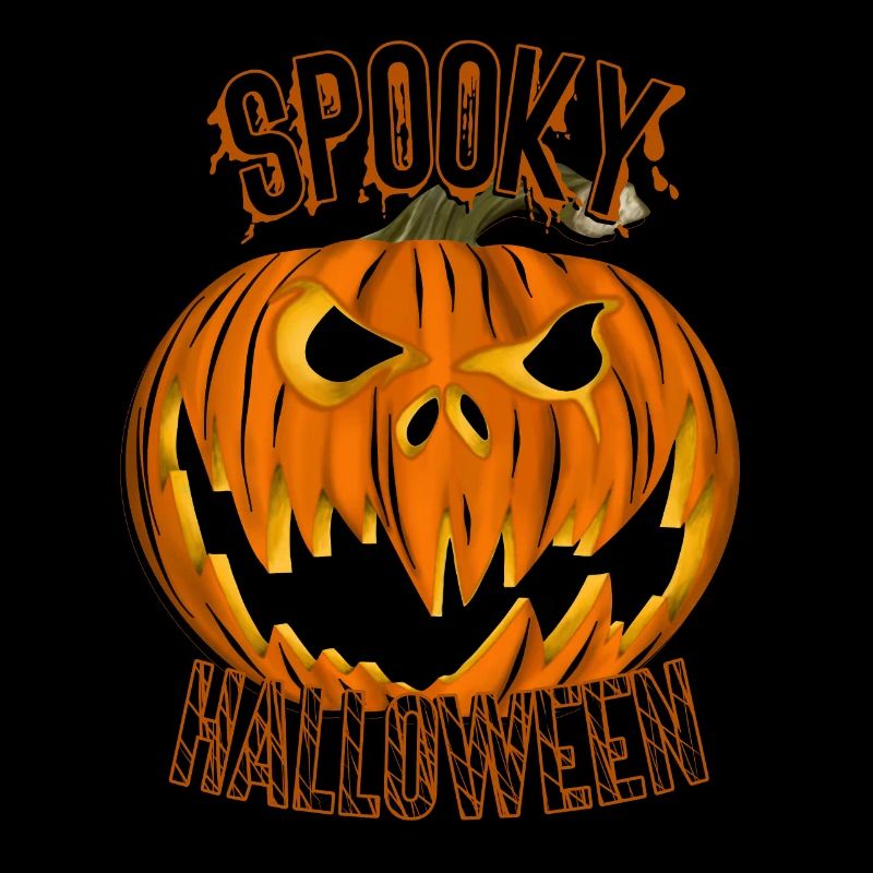 Spooky Halloween Spooky Pumpkin with Spider Web