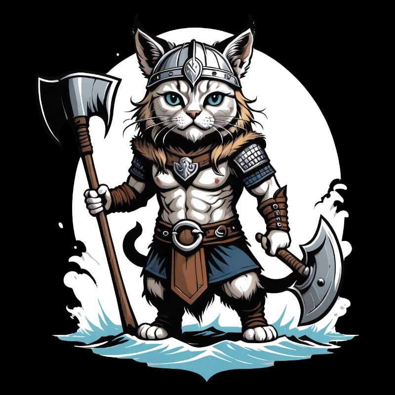 Chat Viking Viking Chat Cadeau Mignon