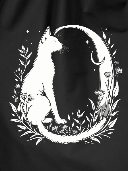 Letter O with cat