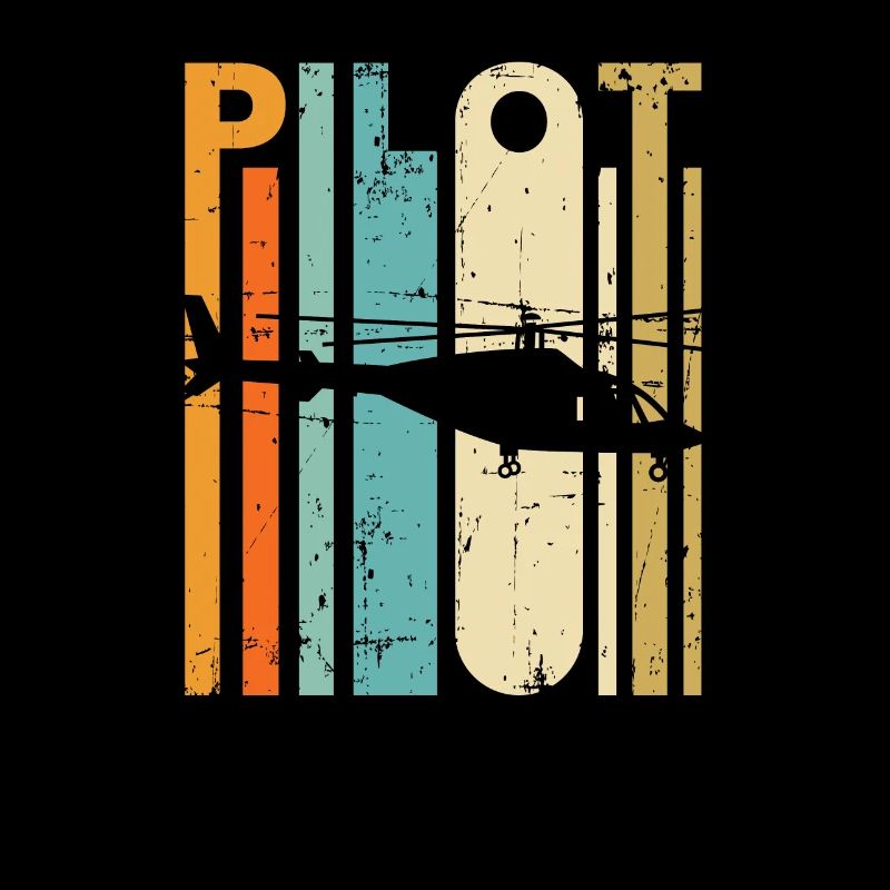 Retro Helikopter Vintage Hubschrauber Pilot