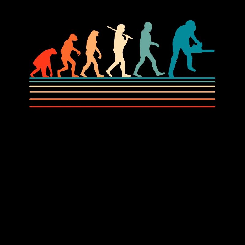 Rétro évolution bûcheron tronçonneuse bois forêt