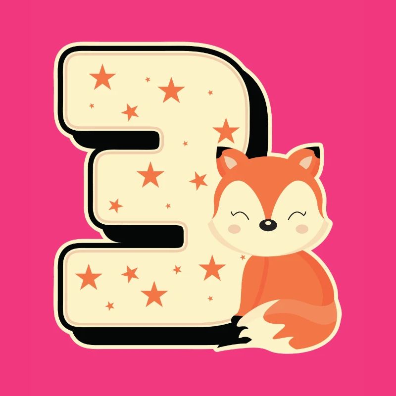 3rd Birthday Years Three Fox Boy Child Gift