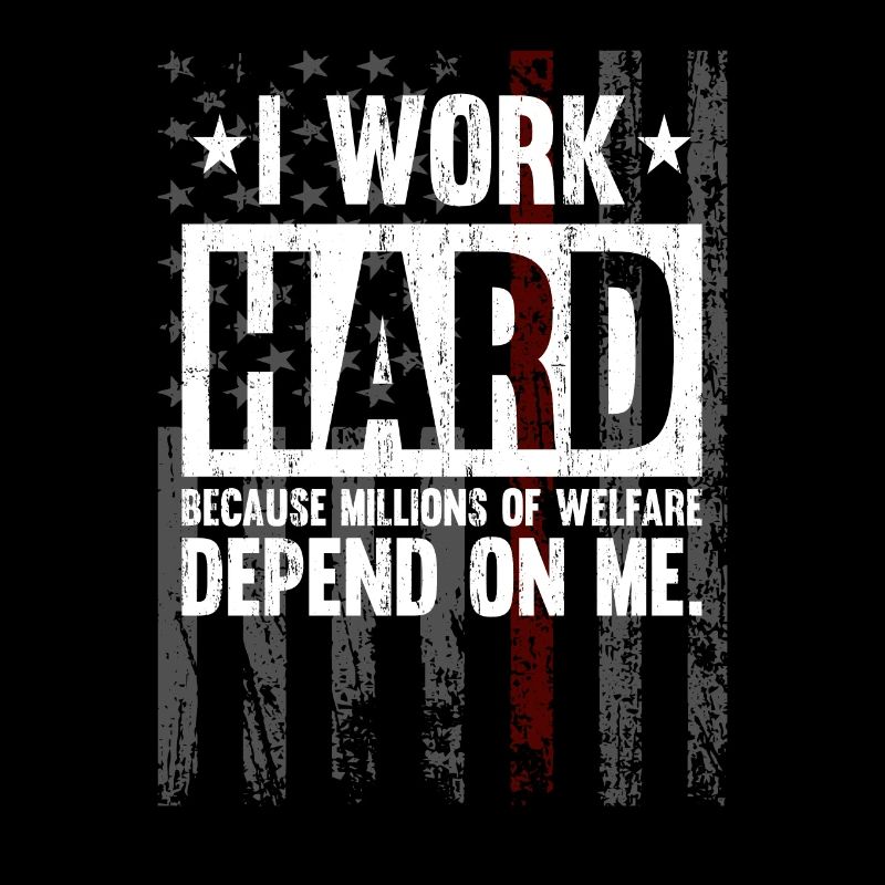 I Work Hard Red Line American Flag Firefighter