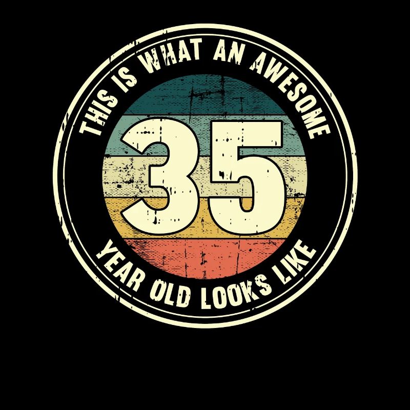 35. Geburtstag so sieht man mit 35 Retro Geschenk