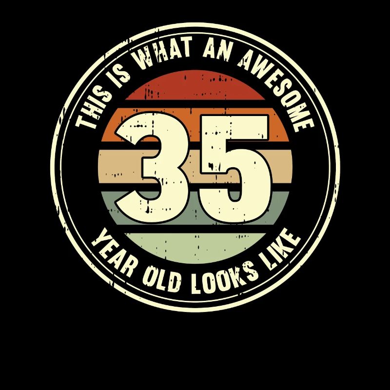 35. Geburtstag so sieht man mit 35 Retro Geschenk