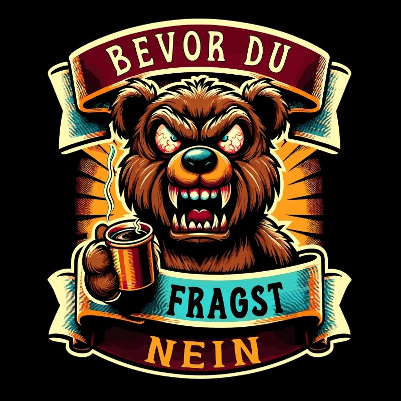 Bevor Du Fragst Nein Teddybär Kaffee Müde