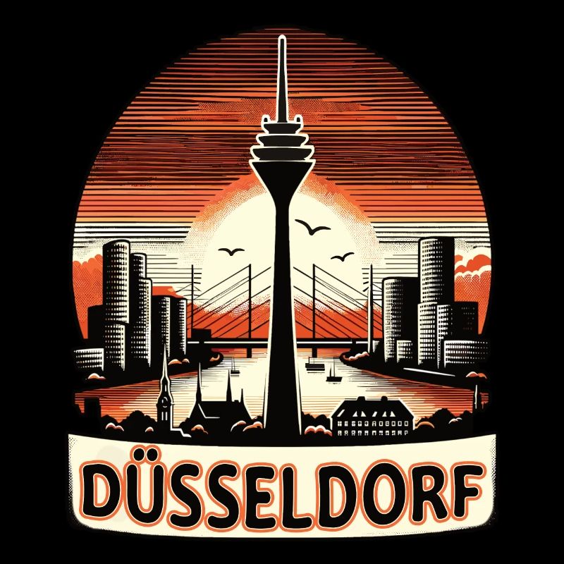 Düsseldorf Skyline Heart Love Home